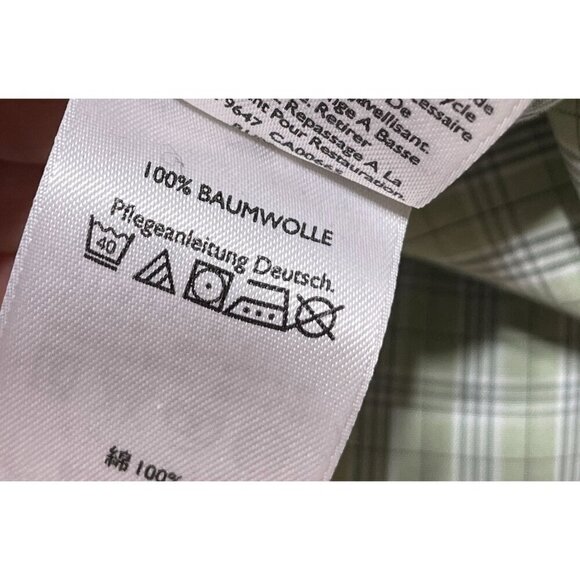 Eddie Bauer Button Front Shirt Green Plaid Men's Wrinkle Resistant Cotton Size X - Picture 8 of 8